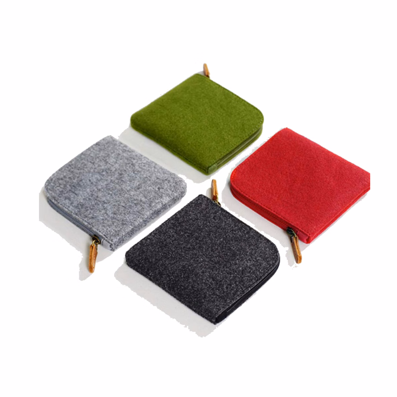 Zippered Felt Fabric Coin Purse