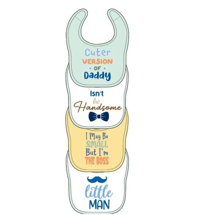 4pk Padded Bibs - Assorted Colors 1