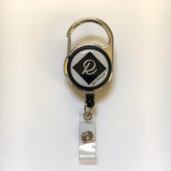 Carabiner Dual Clip Badge Reel