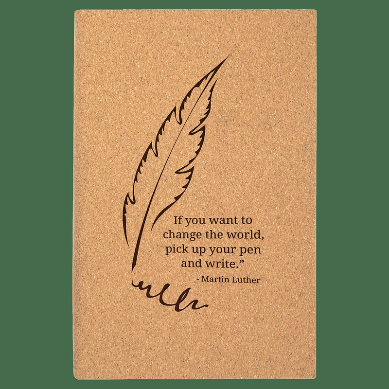 5 1/4" x 8 1/4" Light Brown Cork Journal with Lined Notepad