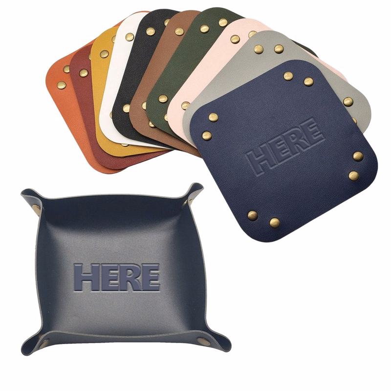 Square PU Leather Storage Tray