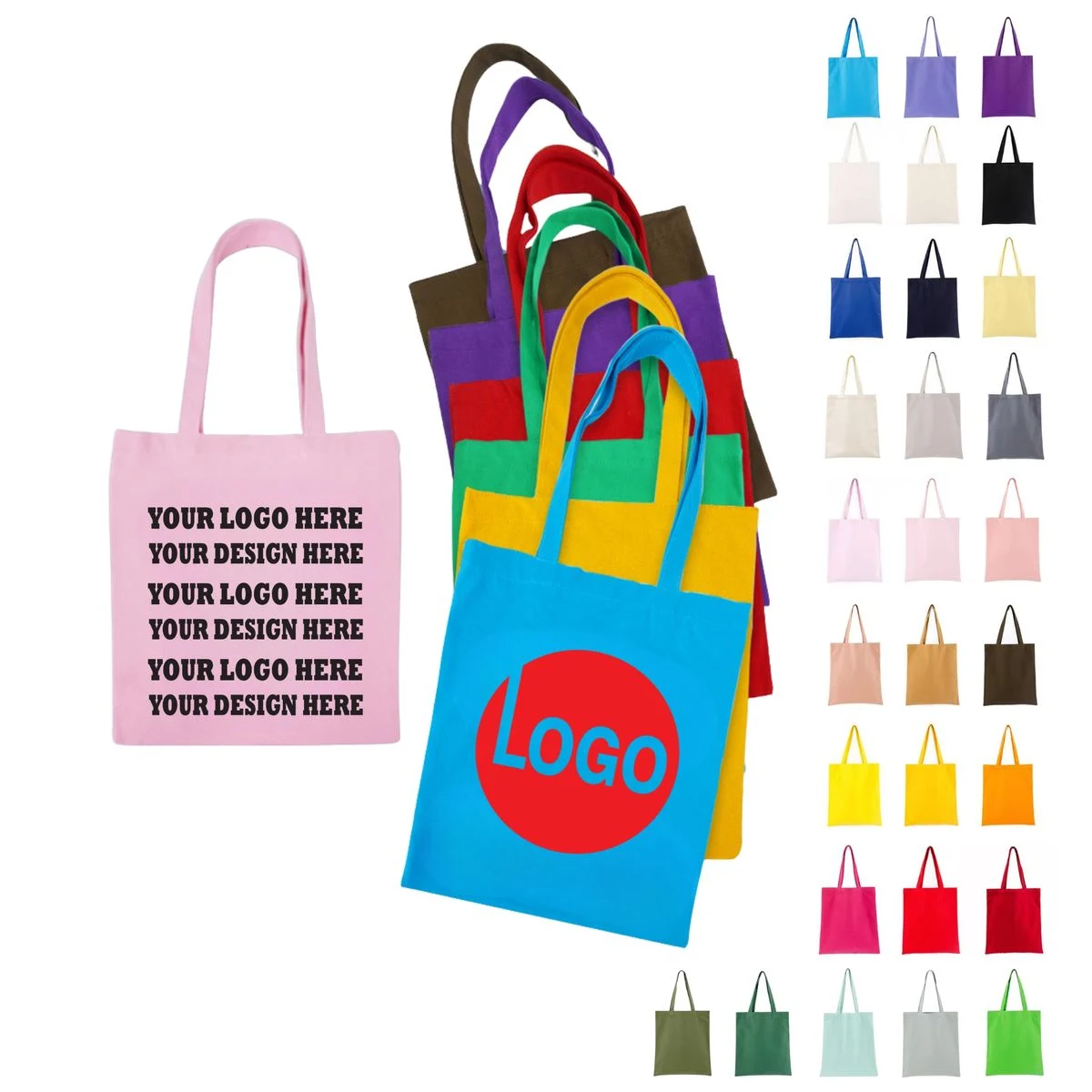 Full Color Printed Pure Cotton Canvas Tote Custom Logo, custom tote bag with logo imprint 1