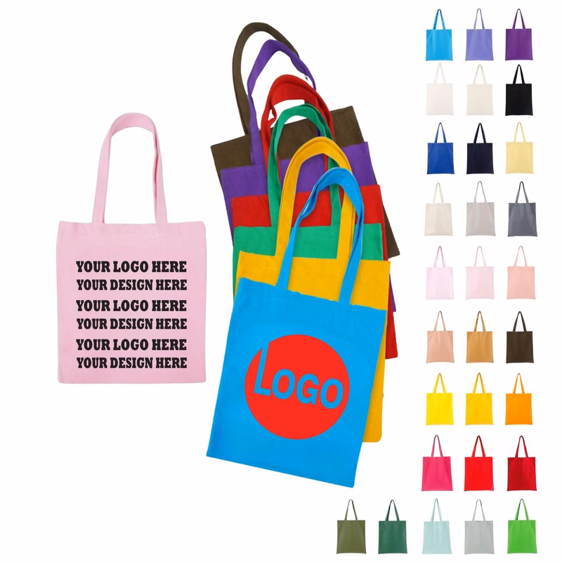 Full Color Printed Pure Cotton Canvas Tote Custom Logo