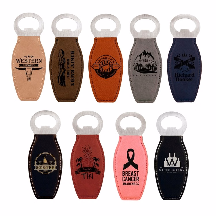 Ergonomic-Shape Leatherette Magnetic Bottle Opener