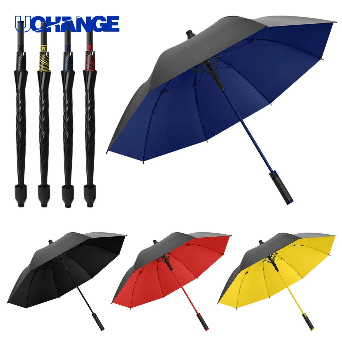 Large Long Handle Waterproof Cover Straight Umbrella 1