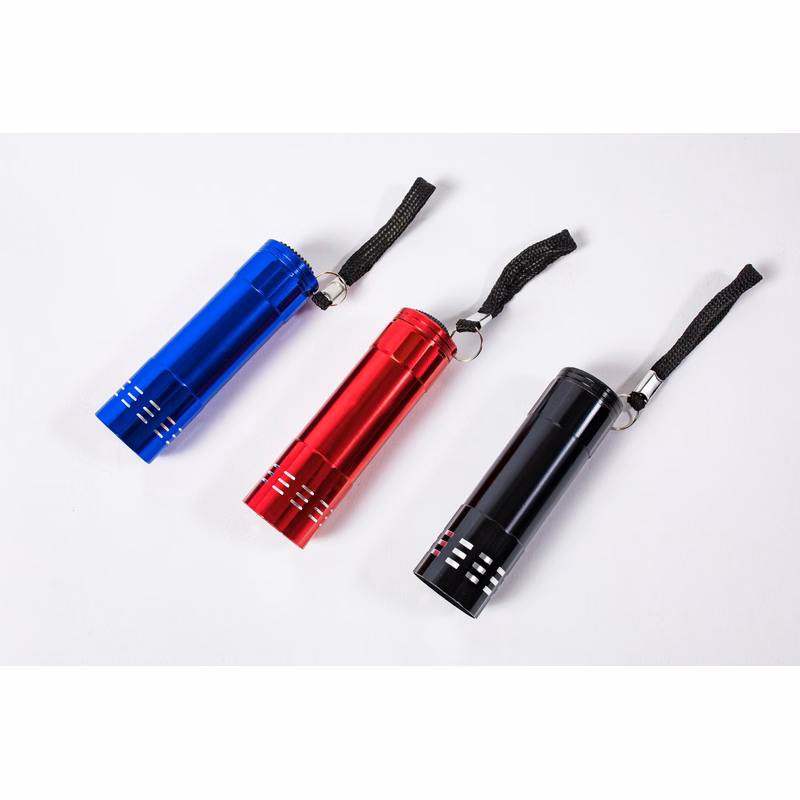 9LED Pocket Flashlight With Strap, Gift Box, And 3AAA Batteries Included!