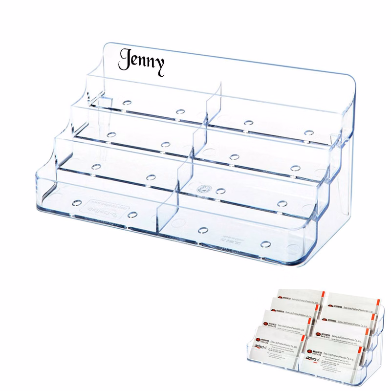 Acrylic Four-layer Eight-Grid Business Card Holder for Desk