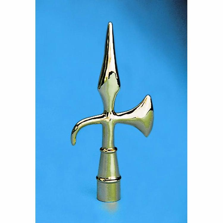 Golden Plated Battle Axe Indoor Flag Pole Ornament