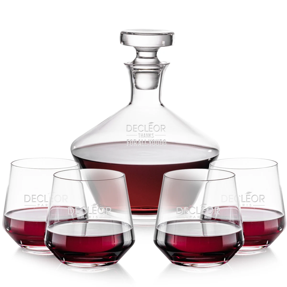 Tucson Decanter & Stemless Wine Set 1