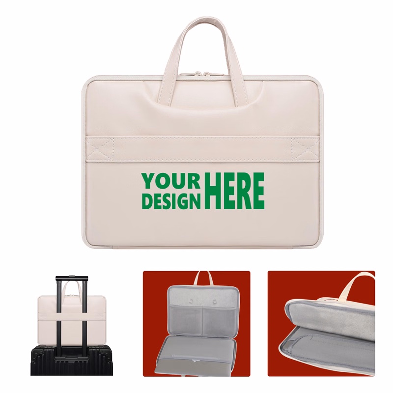 MOQ50 PU Leather Laptop Carrying Case with Handle