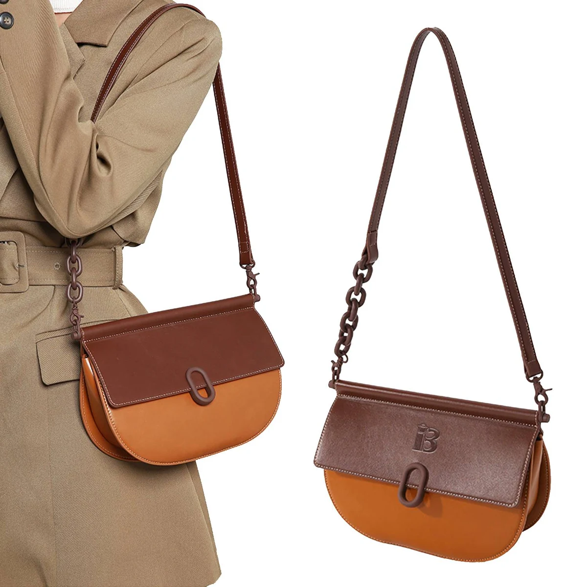 Saddle Shoulder Crossbody Tote Bag 1