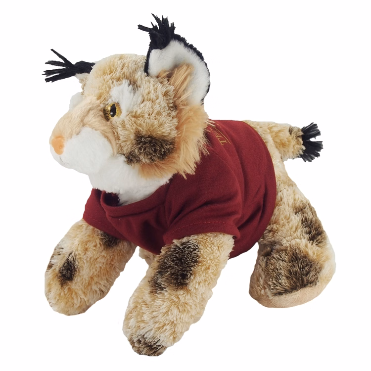 12" Bobby Bobcat with shirt and one color imprint