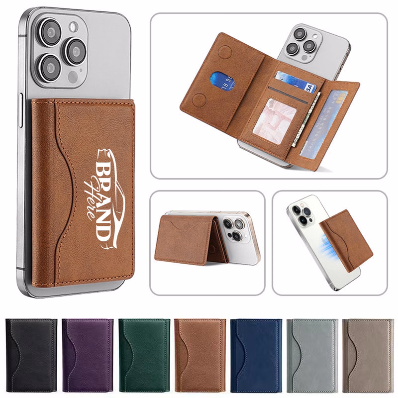 Magnetic PU Leather Trifold Wallet