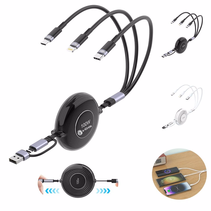 3" 1 Retractable Charger Cable