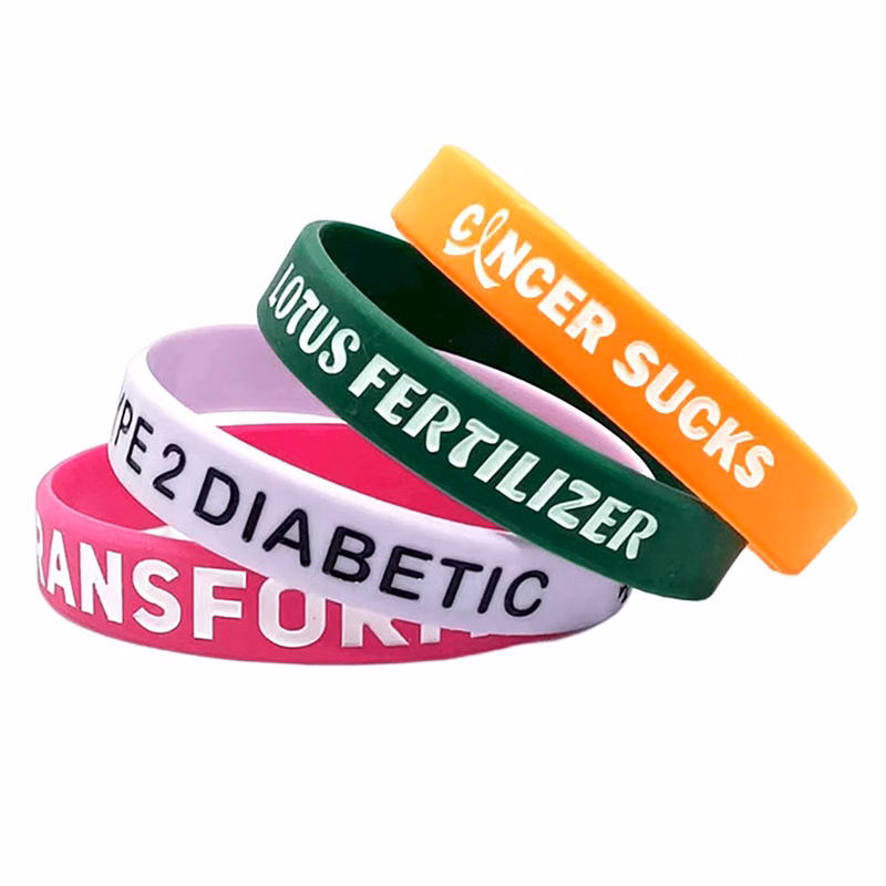 Debossed silicone bracelet