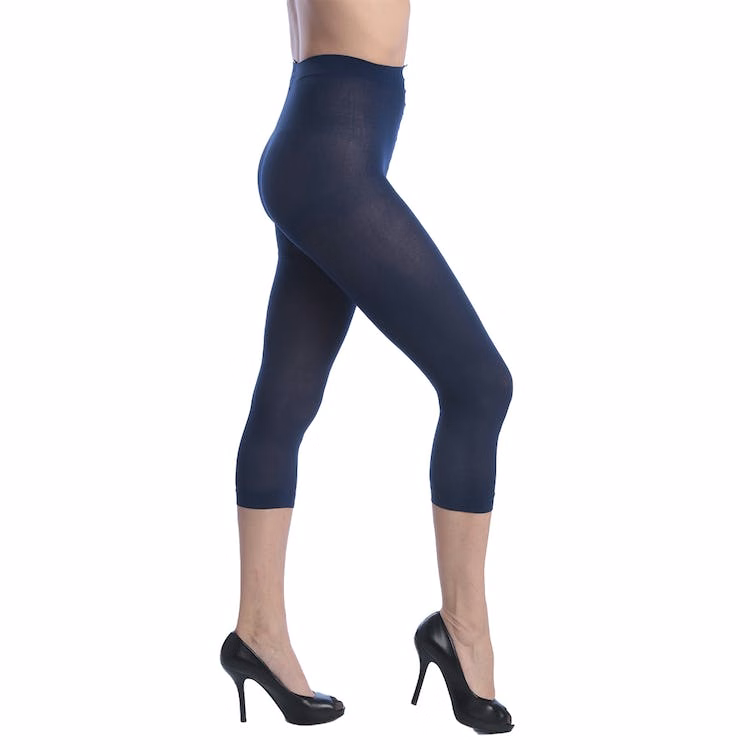 Women's Opaque Footless Capri Tights - Navy One Size Fits Most