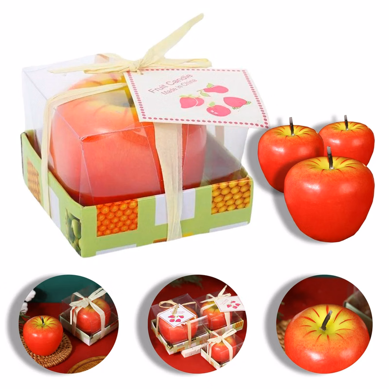 Apple Shaped Christmas Candle Gift