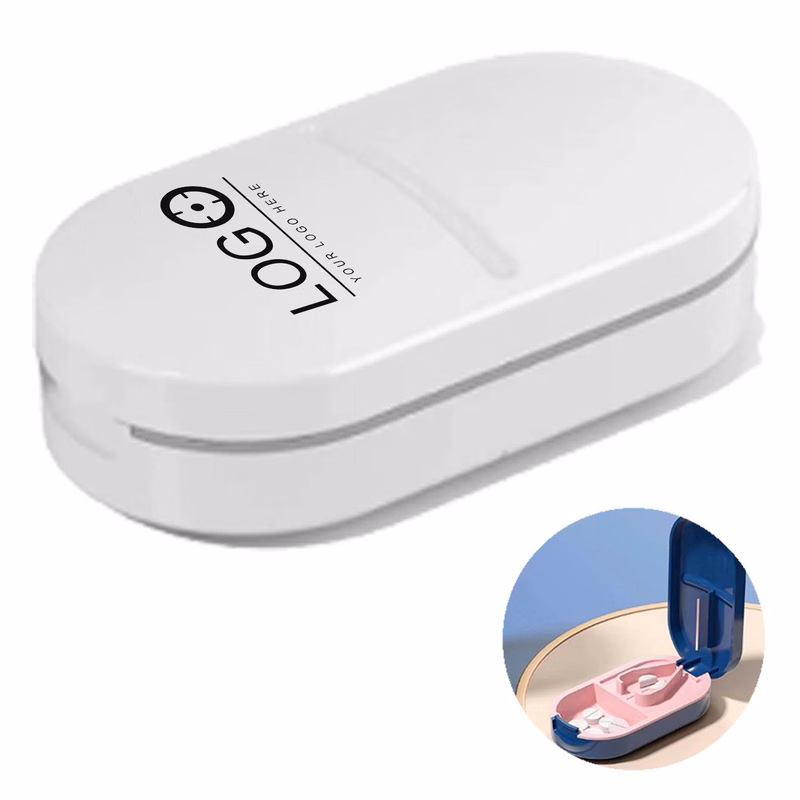 Portable 2-in-1 Pill Splitter with Storage Box
