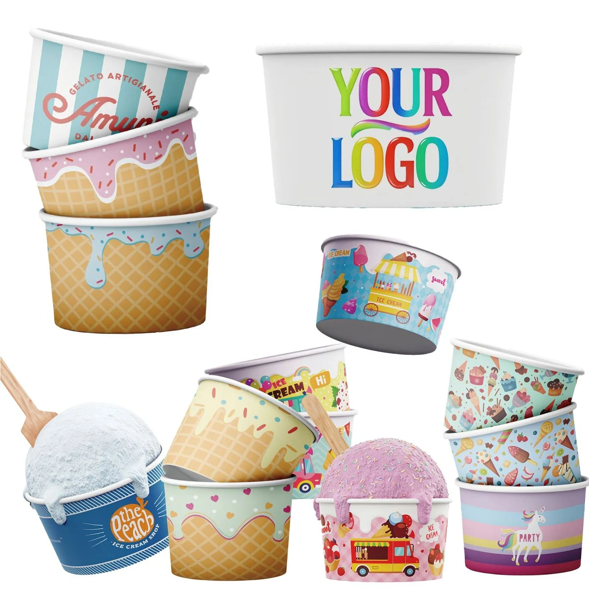 PE-Coated Custom Ice Cream Yogurt Cup 1
