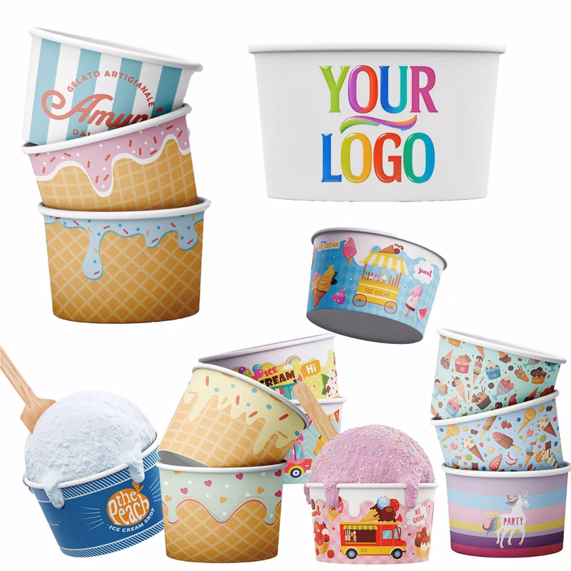 PE-Coated Custom Ice Cream Yogurt Cup