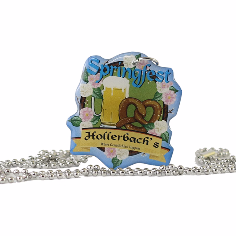 Ball Chain Necklace with Custom Pendant / Charm from 3.1 - 4 Sq. In.