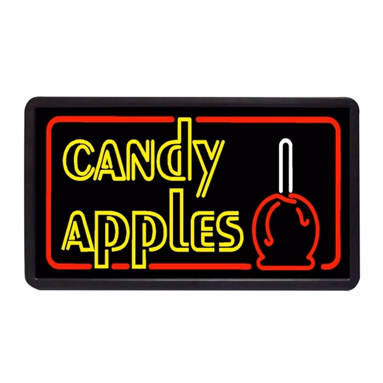 Candy Apples 13" x 24" Simulated Neon Sign