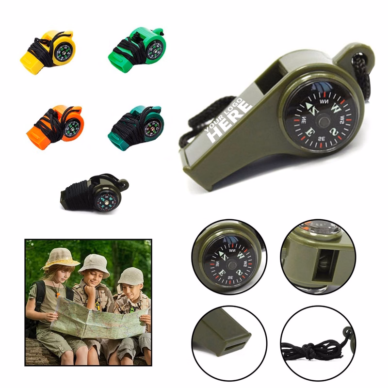 Whistle With Thermometer, Compass And
Lanyard