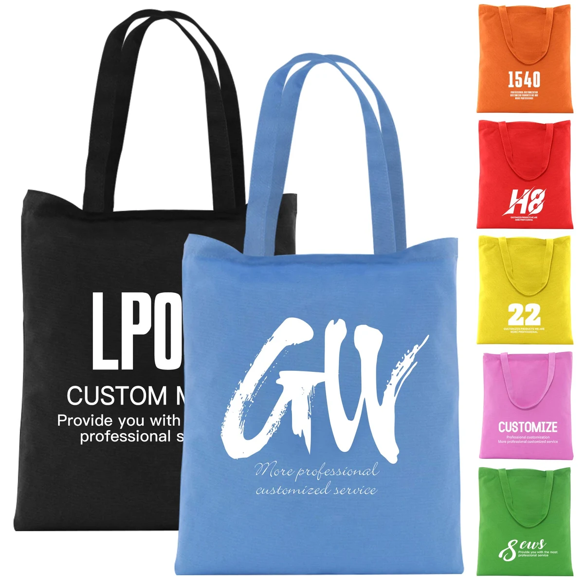 Eco-friendly Canvas Bag with Zipper Closure, custom tote bag with logo imprint 1