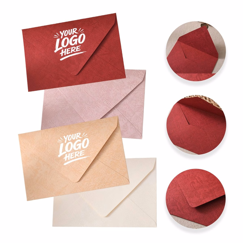 Wood Grain Invitation Sleeve Vintage Foil Card Holder