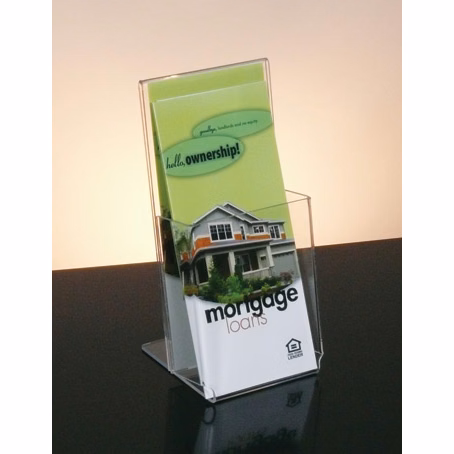 Single Pocket Clear Brochure Holder, Full Back