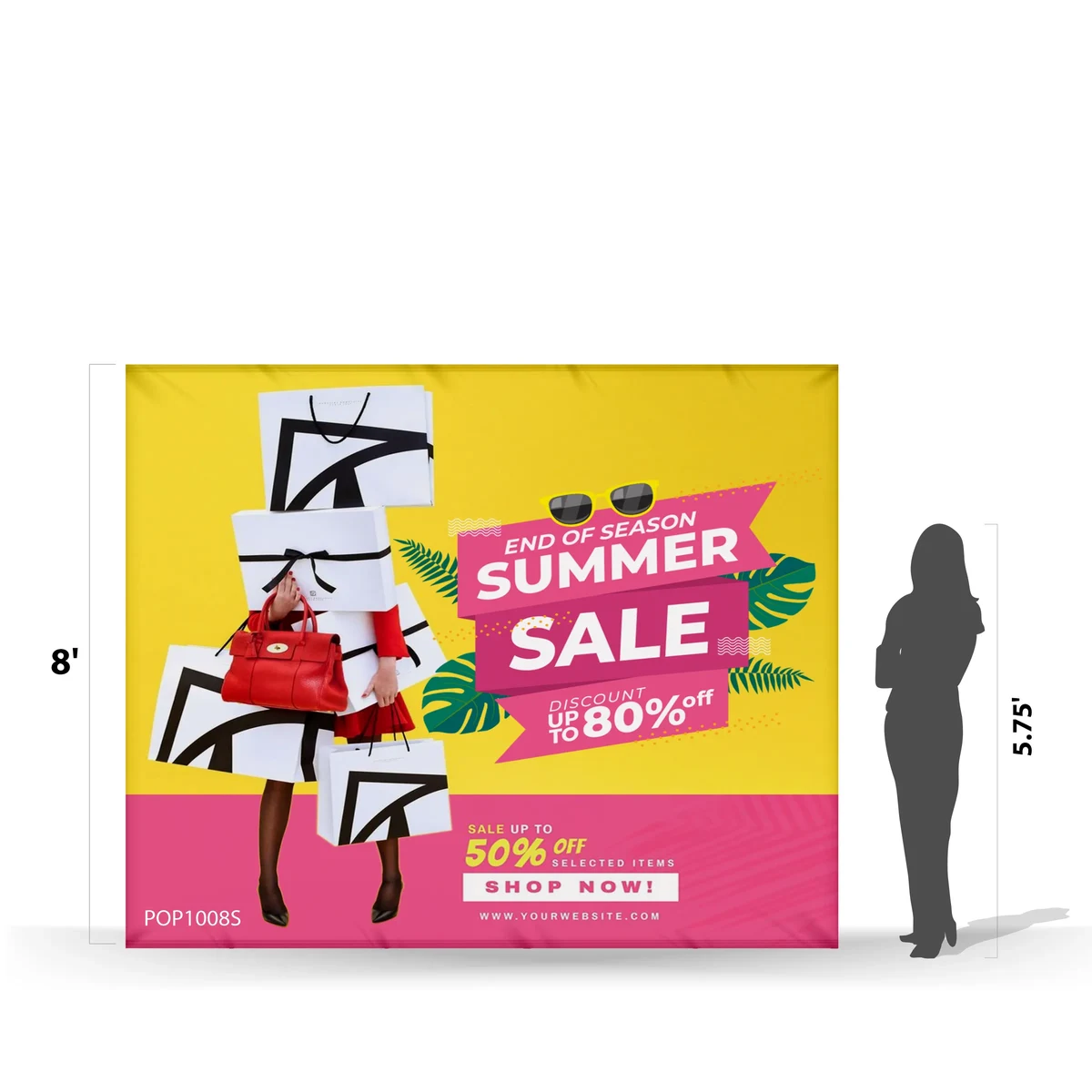 10'x8' Straight Pop Up Fabric Foldable Display Wall w Endcap 1