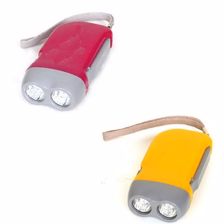 2 LED Hand Press Flashlight