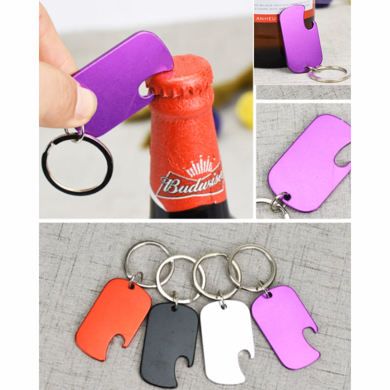 Dog Tag Shaped Bottle Opener Keychain