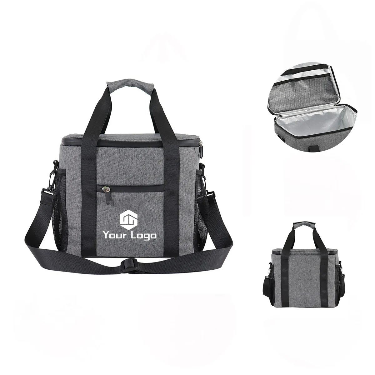 600D Oxford Cooler Bag with Mesh Pocket and Shoulder Straps 1