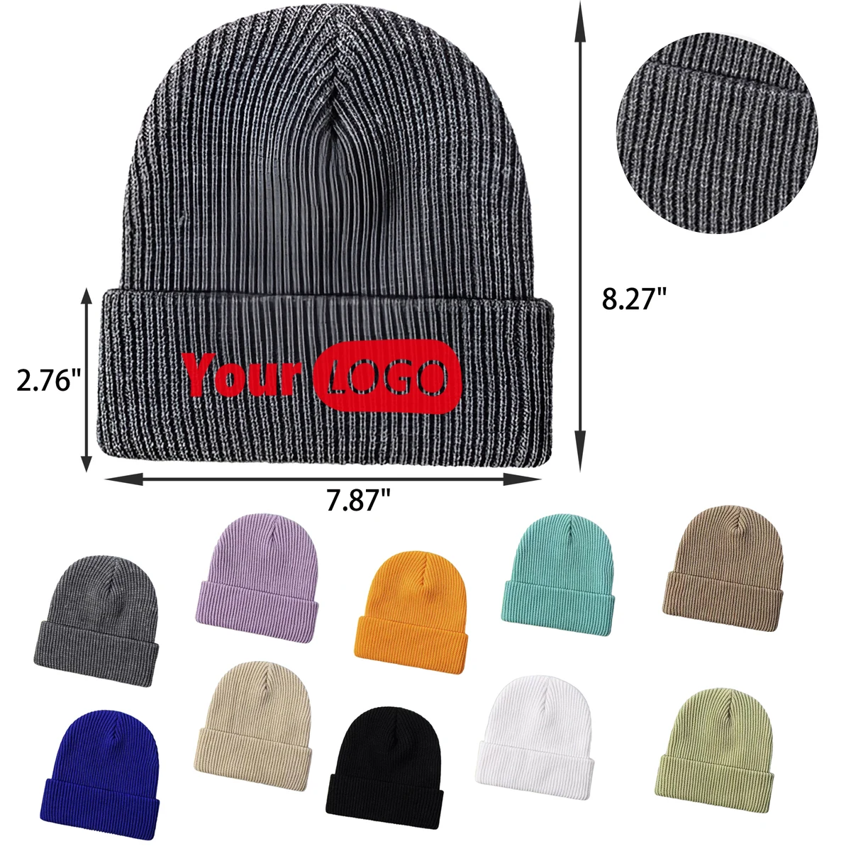MOQ 20 PCS Solid Color Classic Knitted Hat 1