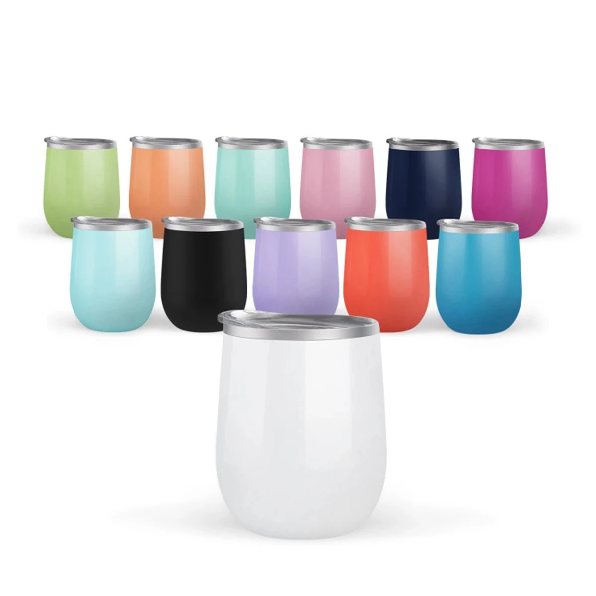 12oz Double Wall Eggshell Cup with Lid 1