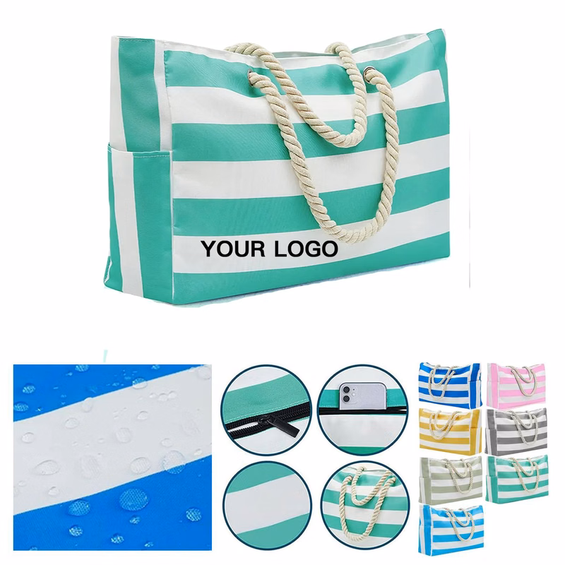 Spacious Beach Tote Bag With Side Pockets