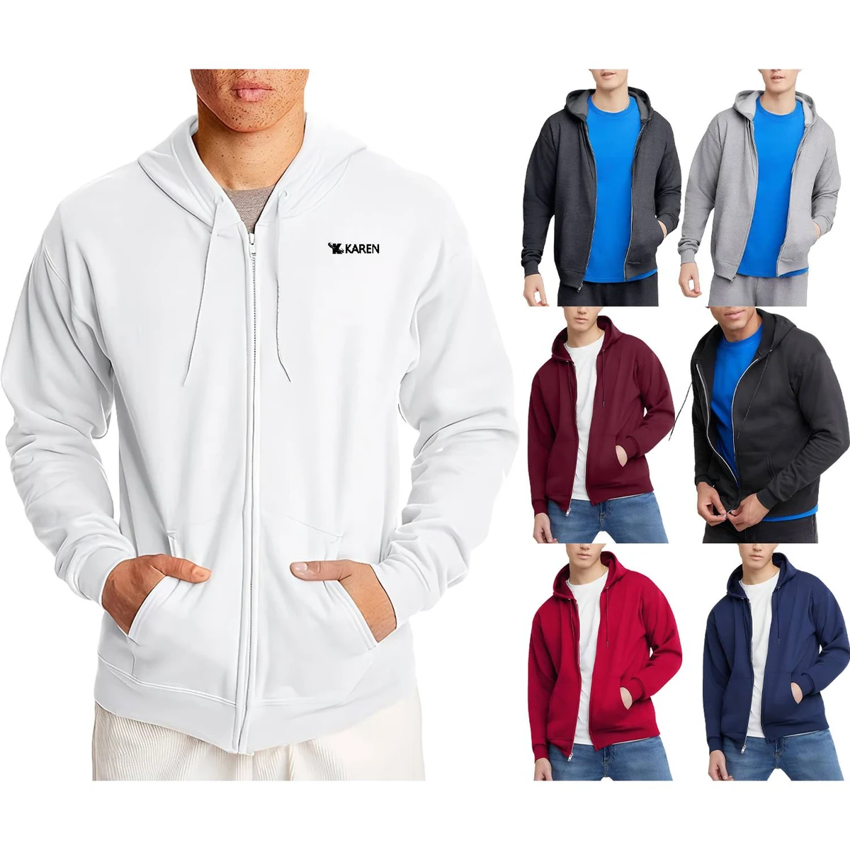 Oversized Hooded Zip Up Sweatshirt, custom hoodie or sweatshirt with logo imprint 1