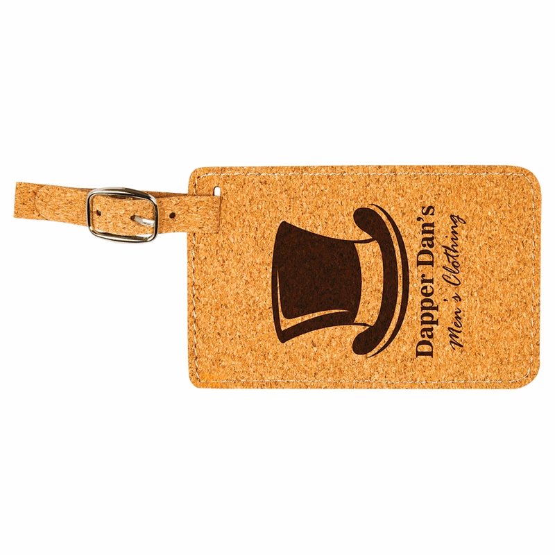 4 1/4" x 2 3/4" Cork Luggage Tag