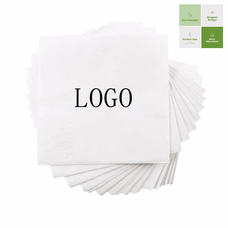 5 Inch Beverage Napkins White