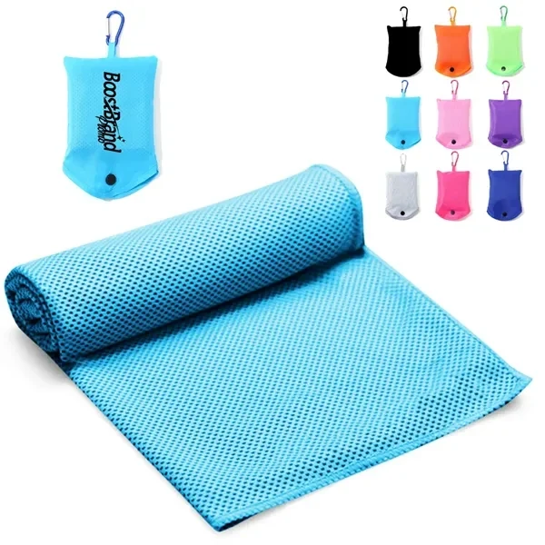 Custom Instant Cooling Towel with Carabiner Pouch — Sports & Outdoor Activity Promo 1