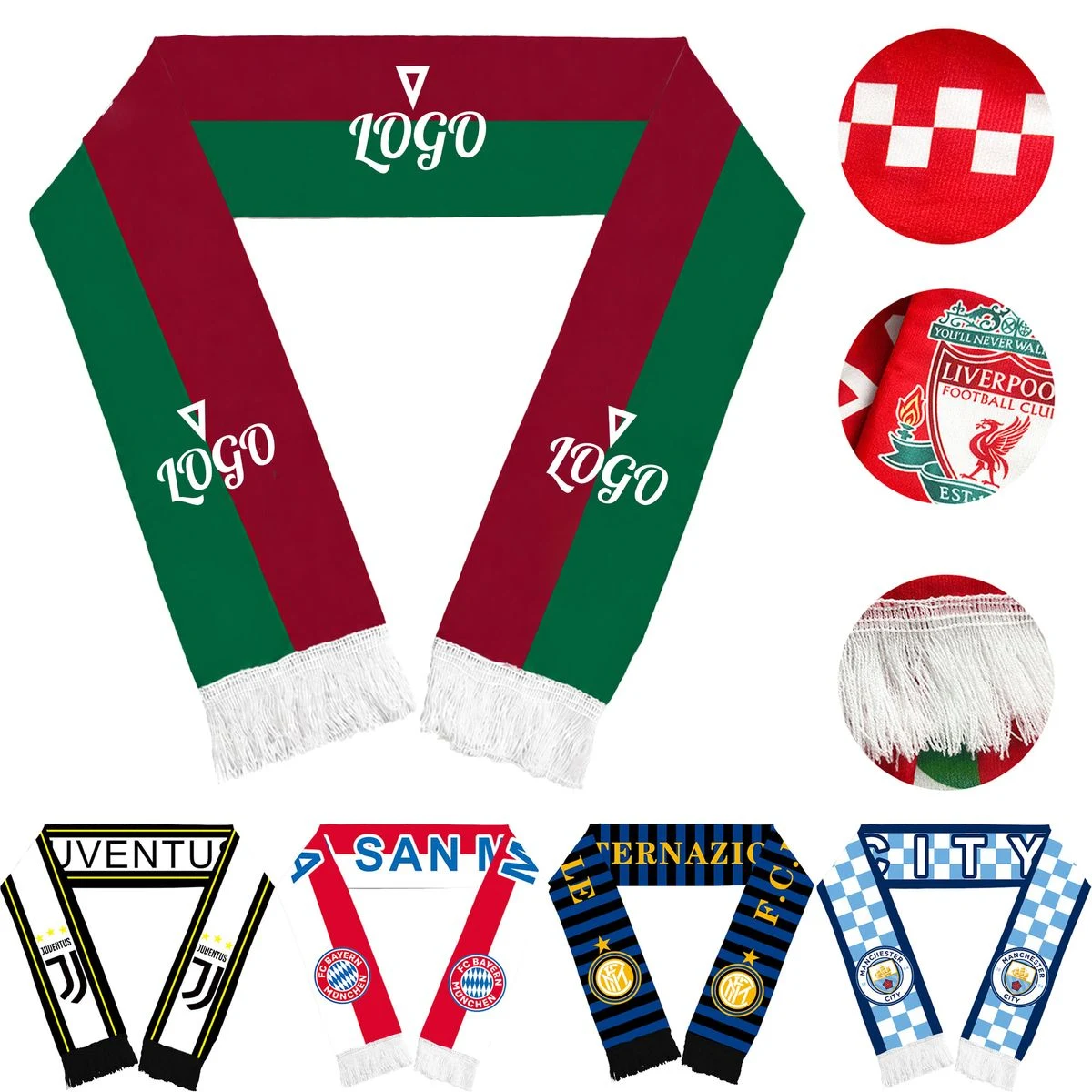 Personalizedized Football Fan Scarf With Fringe 1
