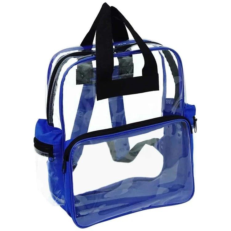 15" Clear Backpacks - Royal Blue Trim 1