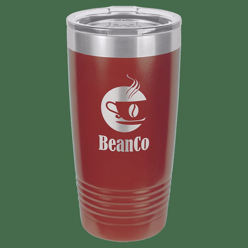 Polar Camel 20 oz. Maroon Vacuum Insulated Ringneck Tumbler with Clear Lid