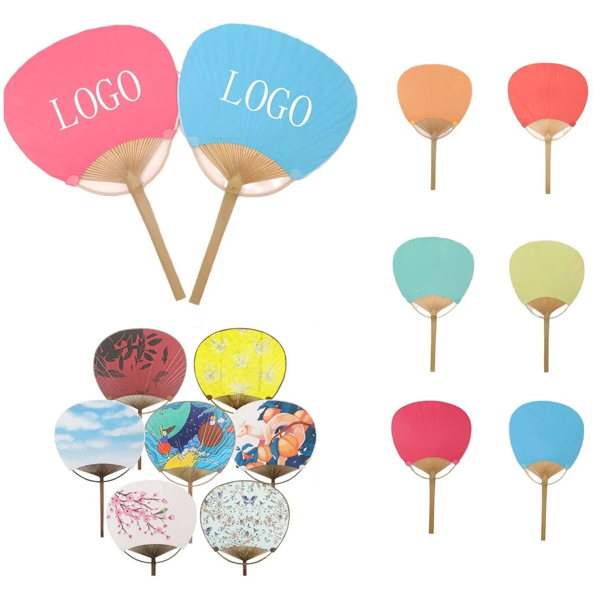 Paddle Fan Paper with Bamboo Handle 1