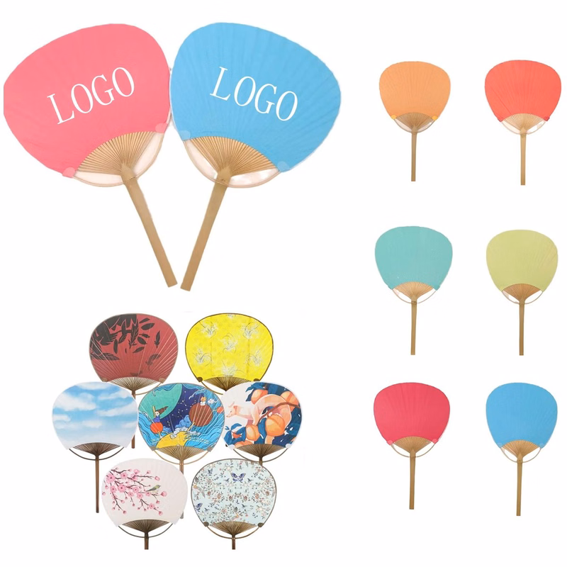 Paddle Fan Paper with Bamboo Handle
