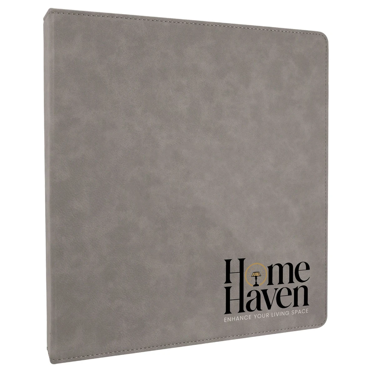 10 " x 11 " Gray Leatherette 3-Ring Binder w/ 1" Slant D-Rings 1