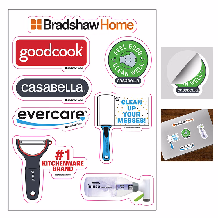 "CUSTOMCUT" 6" x 8" Full Color Removeable Kiss-Cut Sticker Sheet – 6 Mil