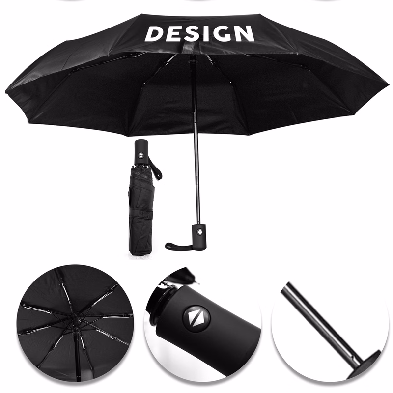 MOQ 20 Custom 8-Rib Folding Umbrella Automatic Dual Use