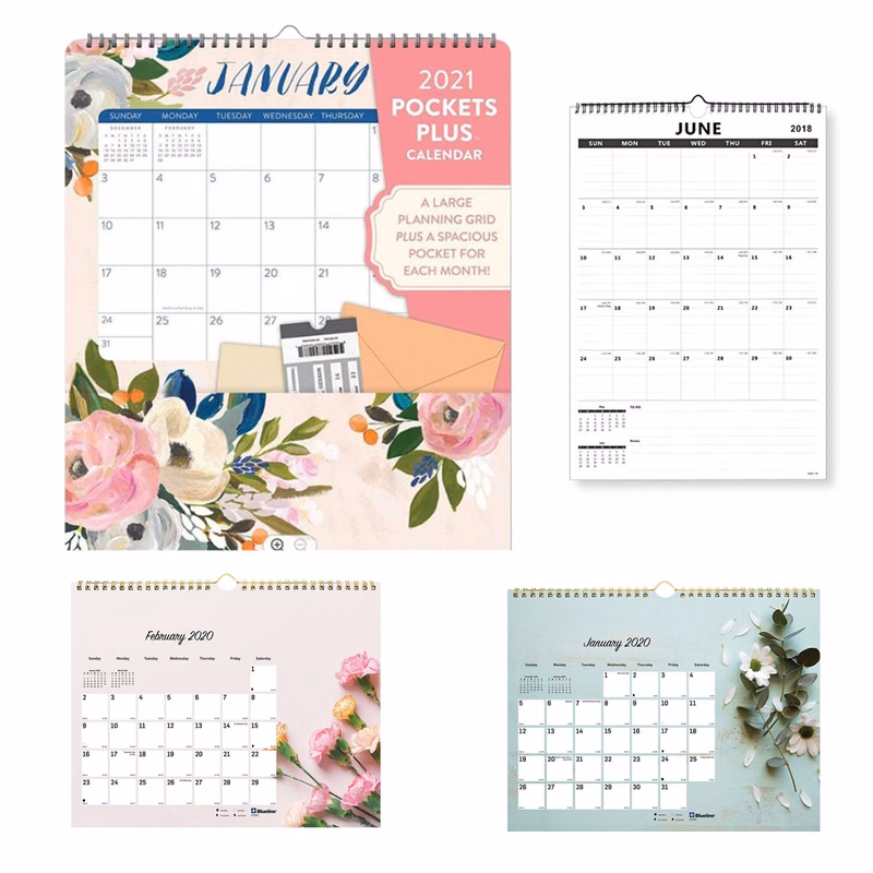 Custom Monthly Design Wall Calendar With Pocket